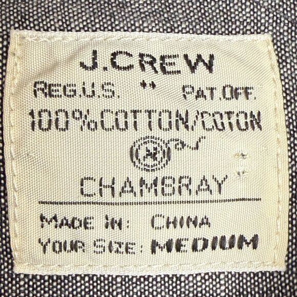 EUC‎ Men's J. CREW Cotton Chambray One-pocket Shirt | Size M - Picture 4 of 6